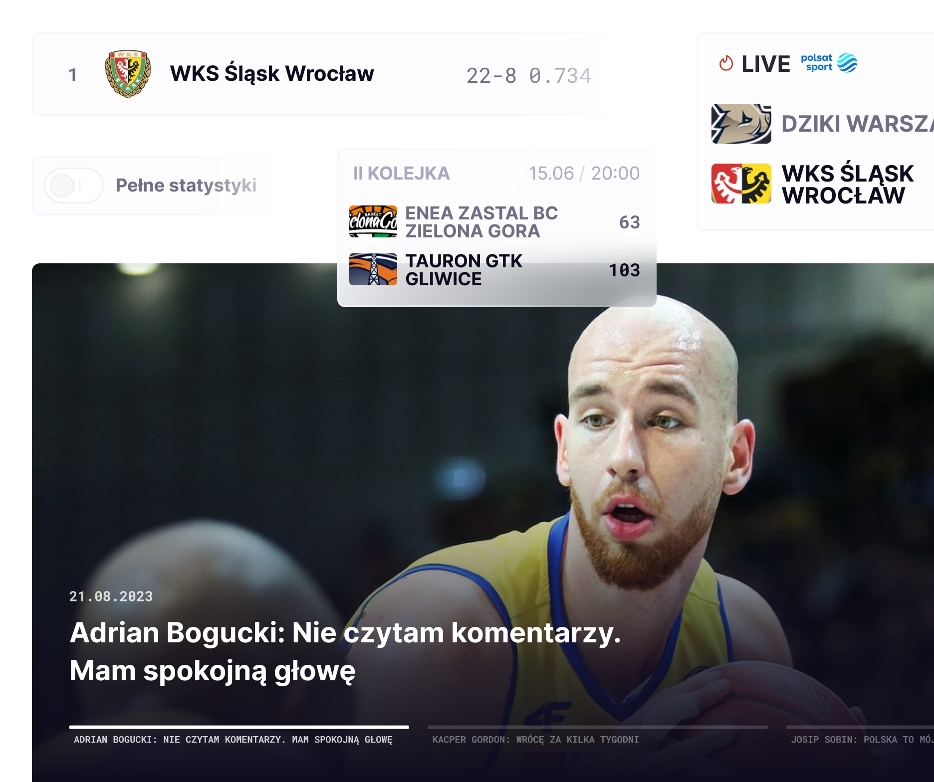 We drive the games of <strong>Polski Związek Koszykówki</strong> and <strong>Polska Liga Koszykówki</strong>.